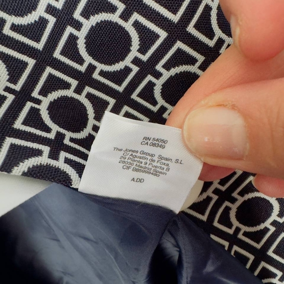 Le Suit Blazer Jacket Womens Size 4 Blue White - Picture 7 of 15